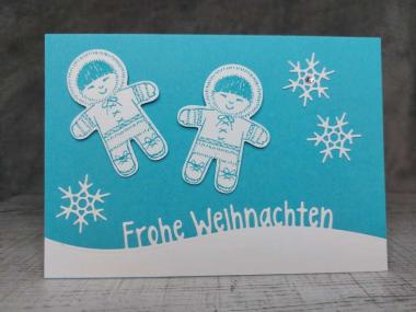 Grußkarte Frohe Weihnachten Eskimo handgemacht
